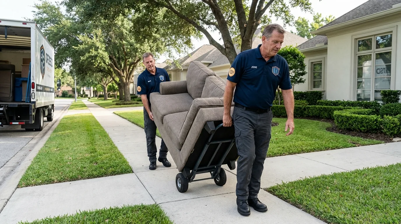 Local residential moving crew loading furniture in Highland, NY